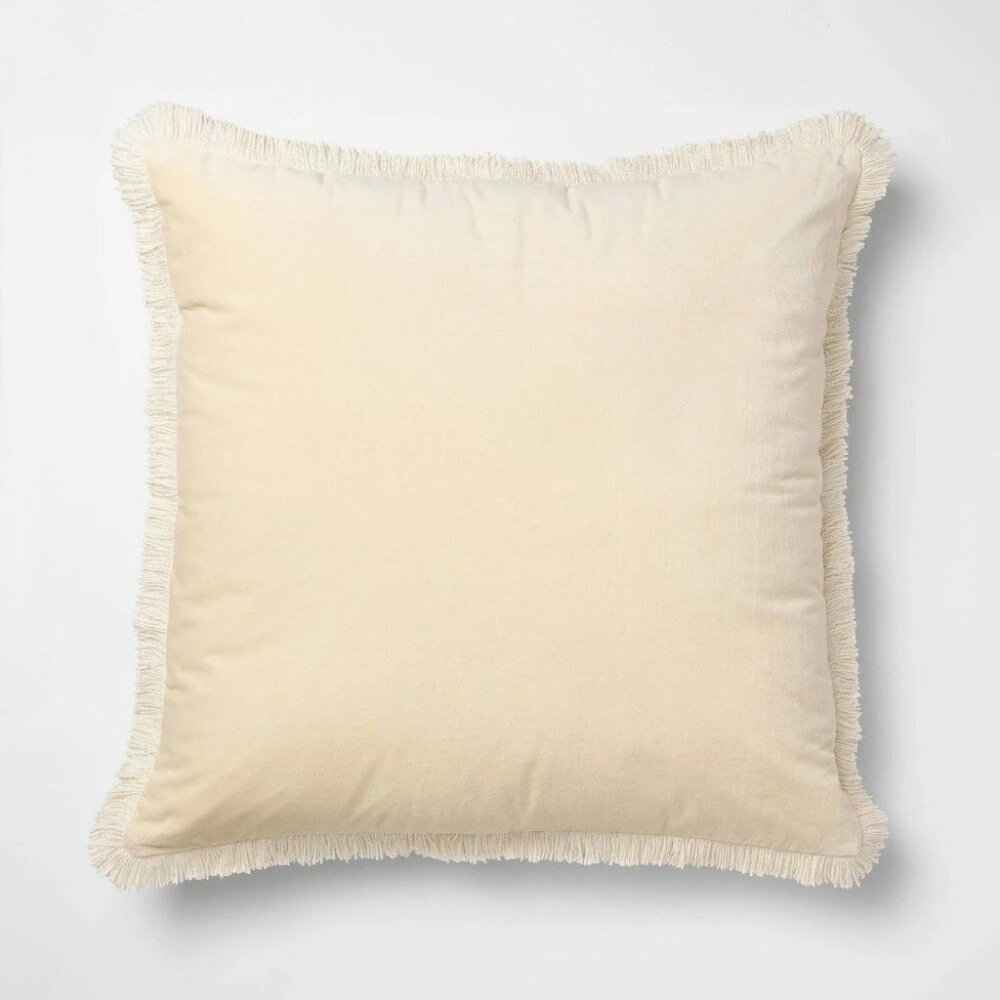 Oversized Velvet Pillow w/ Fringe Yellow - Threshold Studio‎ McGee, Target 2025